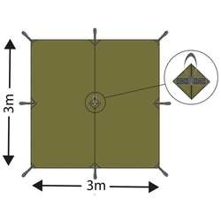 Plachta "TARP EXTREM" nepromokavá rip-stop 3 x 3 m AČR Vz.95 Les