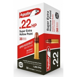 Náboj kulový Aguila, Super Extra HP, .22LR, 38GR (2,6g), poměděnná HV HP, 1B220335 50 ks