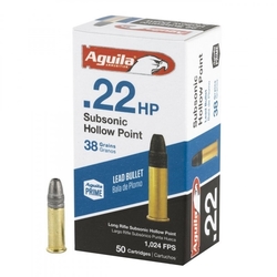 Náboj kulový Aguila, Subsonic HP, .22LR, 38GR (2,5g), SP, 1B220269 50ks