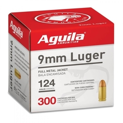 Náboj kulový Aguila, Handgun, 9mm Luger,
124GR (8,0g), FMJ, balení 300ks,
1E092108