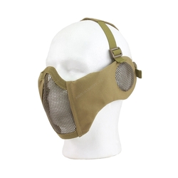 ASG face protector mřížkový s chrániči uší měkčený pískový