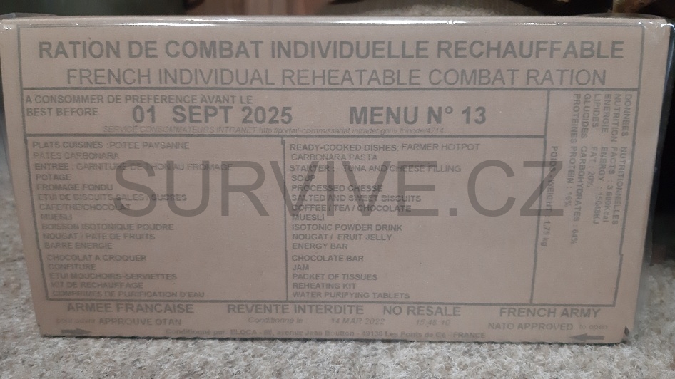 24h MRE Francie menu 13