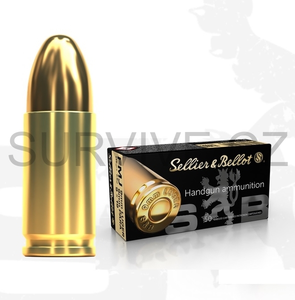 Náboj kulový S&B 9 mm Luger FMJ 7,5g  50ks