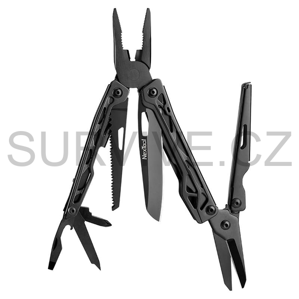 NexTool kleště multifunkční BLACK KNIGHT se sadou bitů ČERNÉ